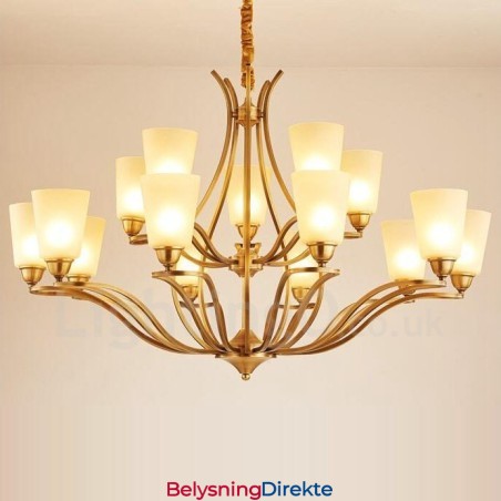 15-Lyss Rustik Lodge Integrert Metalllysekrone