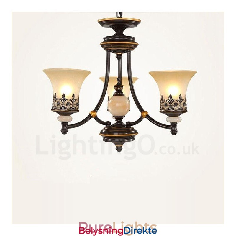 3-Lys Tradisjonell Klassisk Integrert Metalllysekrone