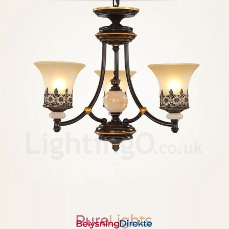 3-Lys Tradisjonell Klassisk Integrert Metalllysekrone