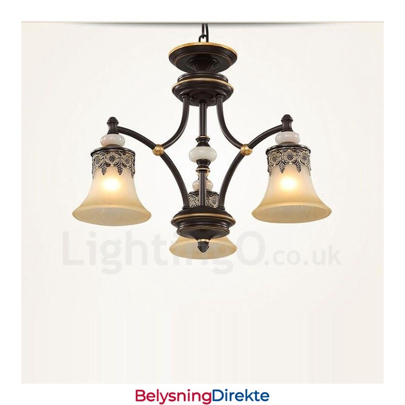 3-Lys Tradisjonell Klassisk Integrert Metalllysekrone