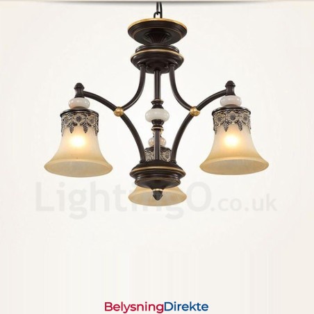 3-Lys Tradisjonell Klassisk Integrert Metalllysekrone