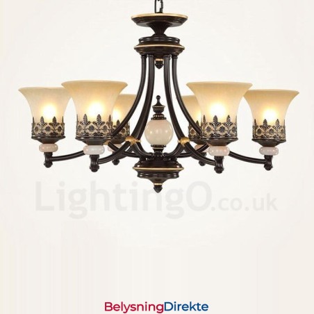 6 Lys Tradisjonell Klassisk Integrert Metalllysekrone