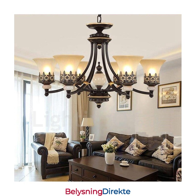 6 Lys Tradisjonell Klassisk Integrert Metalllysekrone