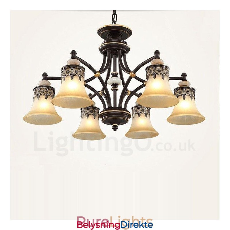 6 Lys Tradisjonell Klassisk Integrert Metalllysekrone