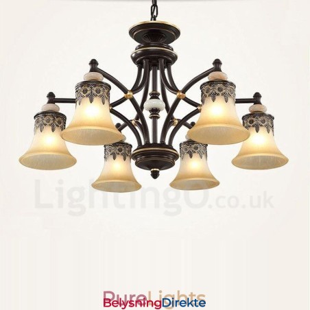 6 Lys Tradisjonell Klassisk Integrert Metalllysekrone