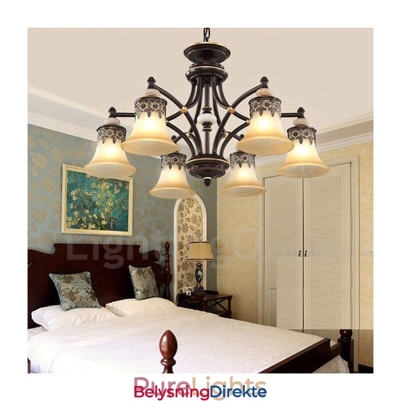 6 Lys Tradisjonell Klassisk Integrert Metalllysekrone