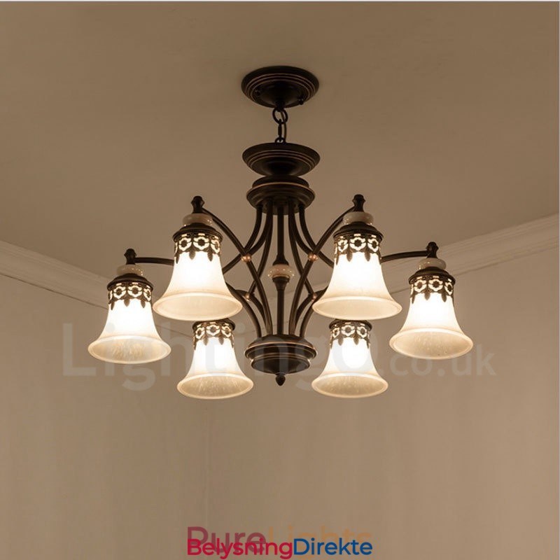 6 Lys Tradisjonell Klassisk Integrert Metalllysekrone