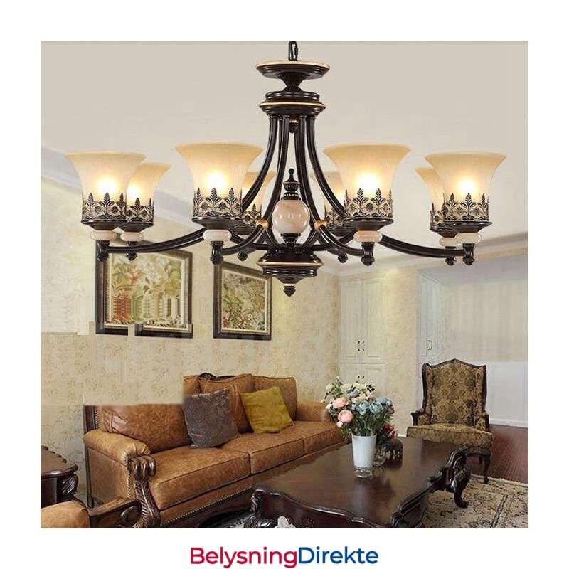 8-Lys Tradisjonell Klassisk Integrert Metalllysekrone