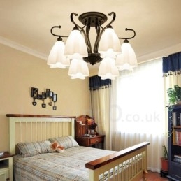 Integrert Lysekrone I Rustikk Stil Med 6 Lys