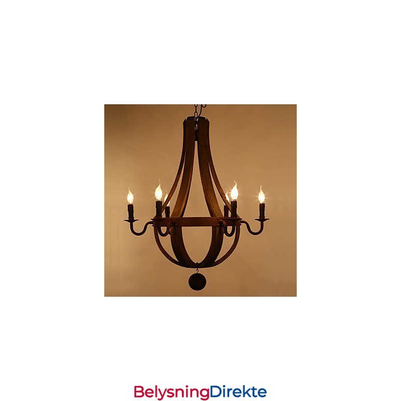 Vintage Amerikansk Rustikk Trependel Med Vinranke, Lysekrone, Stue Og Lampe