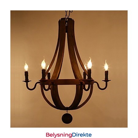 Vintage Amerikansk Rustikk Trependel Med Vinranke, Lysekrone, Stue Og Lampe