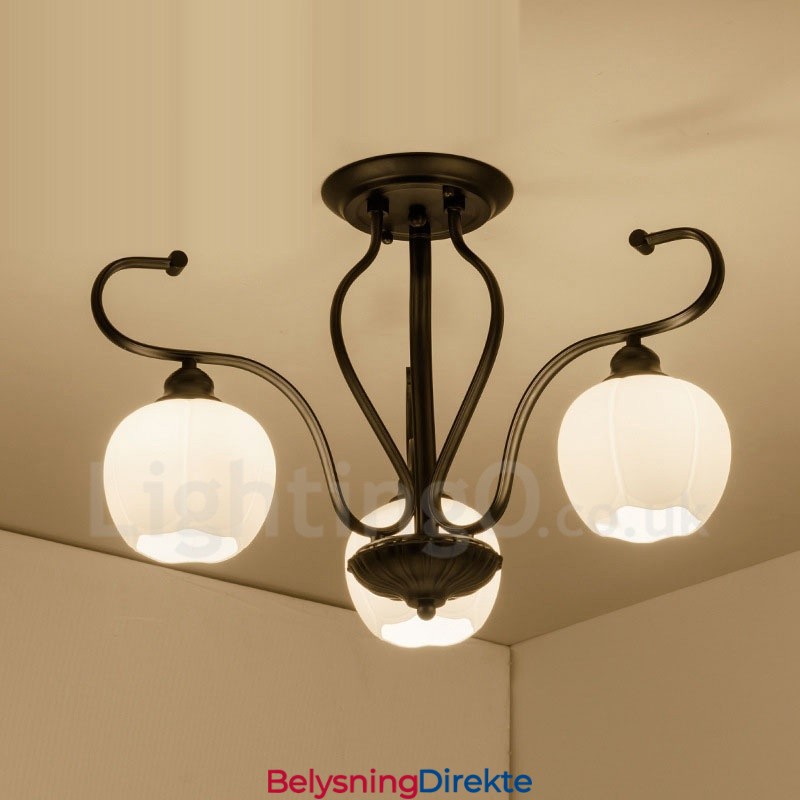 Integrert Lysekrone I Rustikk Stil Med 3 Lys