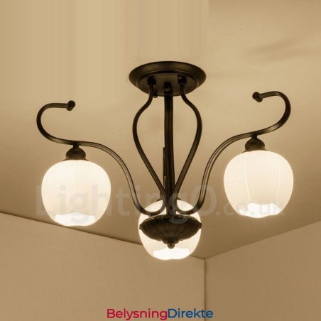 Integrert Lysekrone I Rustikk Stil Med 3 Lys