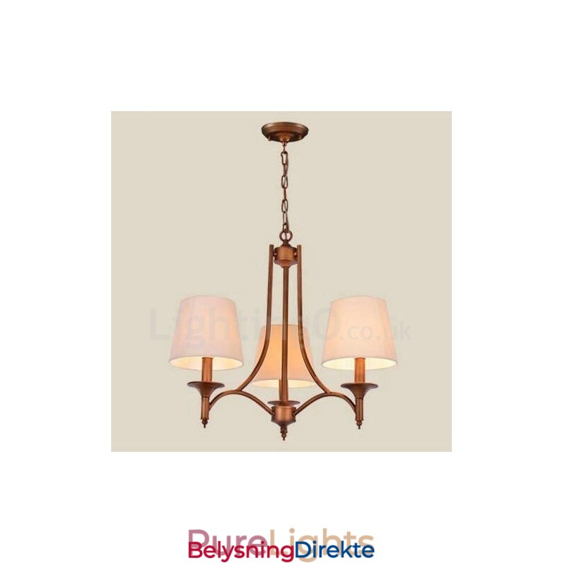 3-Lyss Rustik Lodge Integrert Metalllysekrone