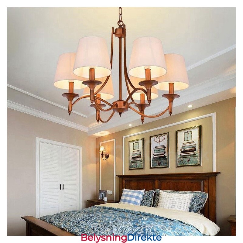 Integrert Metalllysekrone I Rustikk Lodge Med 6 Lys