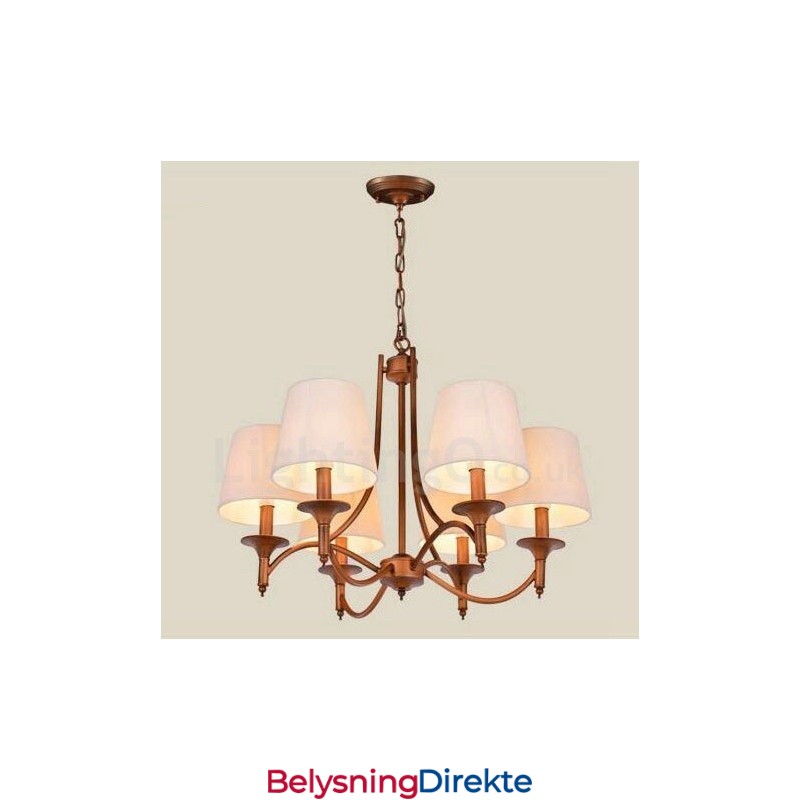 Integrert Metalllysekrone I Rustikk Lodge Med 6 Lys