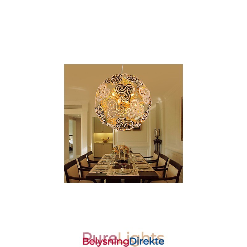 Enkel Moderne Lysekrone Krystallkule Globe Anhengslampe