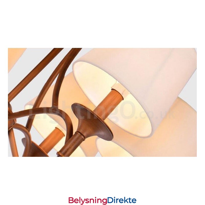 Integrert Metalllysekrone I Rustikk Lodge Med 6 Lys