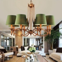 8-Lyss Rustik Lodge Integrert Metalllysekrone