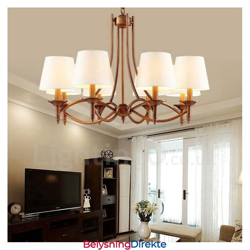 8-Lyss Rustik Lodge Integrert Metalllysekrone