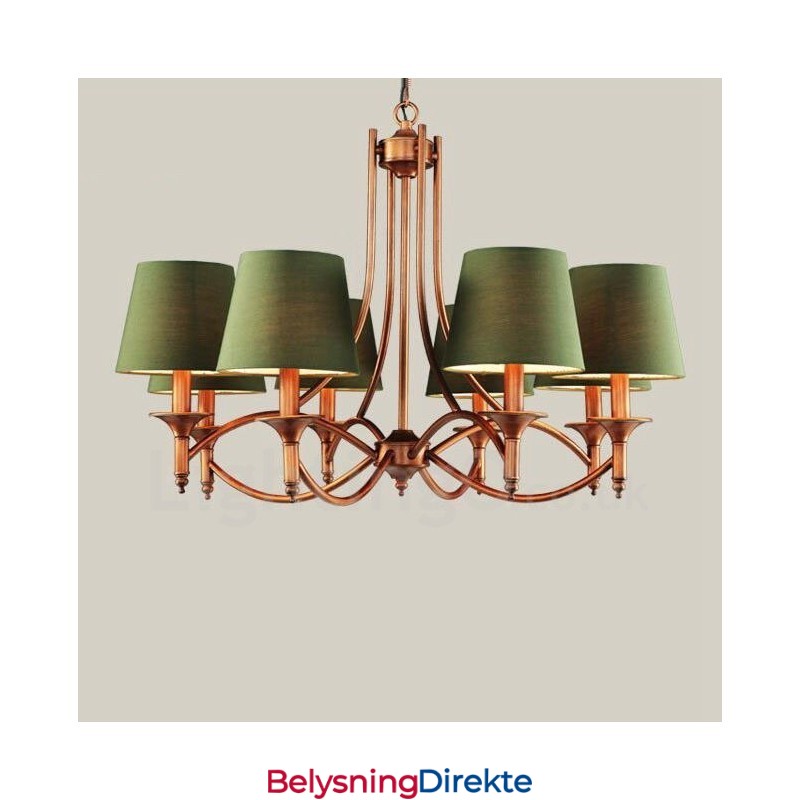 8-Lyss Rustik Lodge Integrert Metalllysekrone