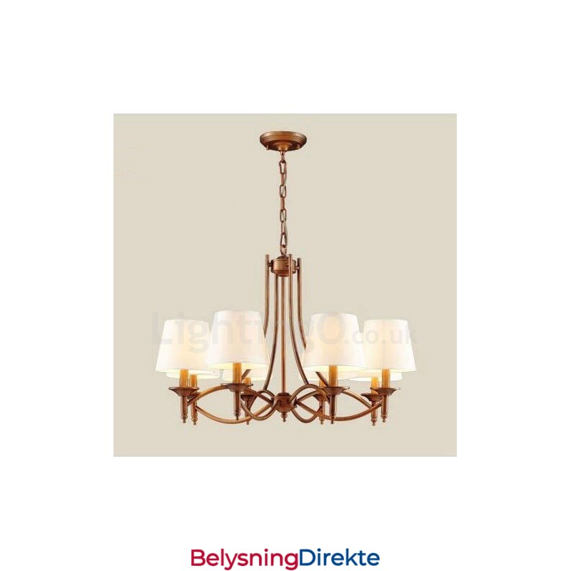 8-Lyss Rustik Lodge Integrert Metalllysekrone