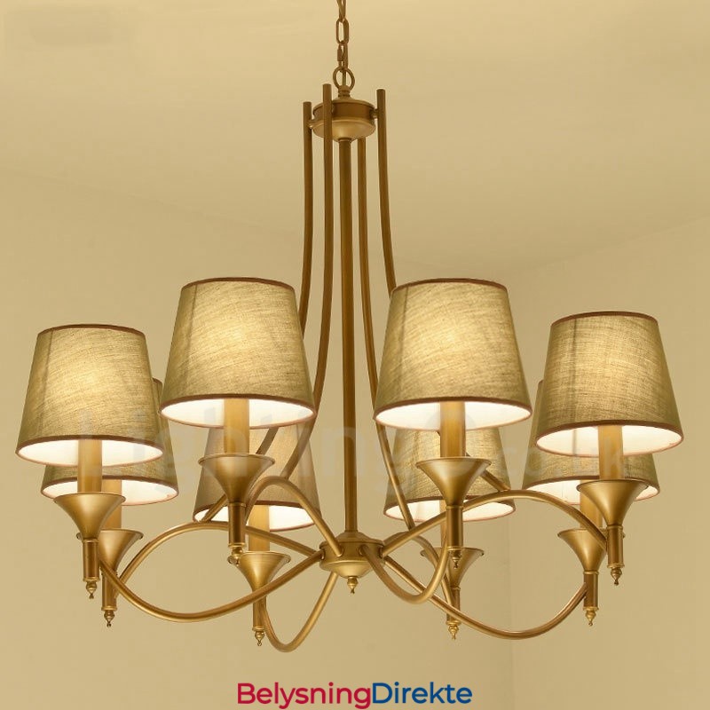 8-Lyss Rustik Lodge Integrert Metalllysekrone