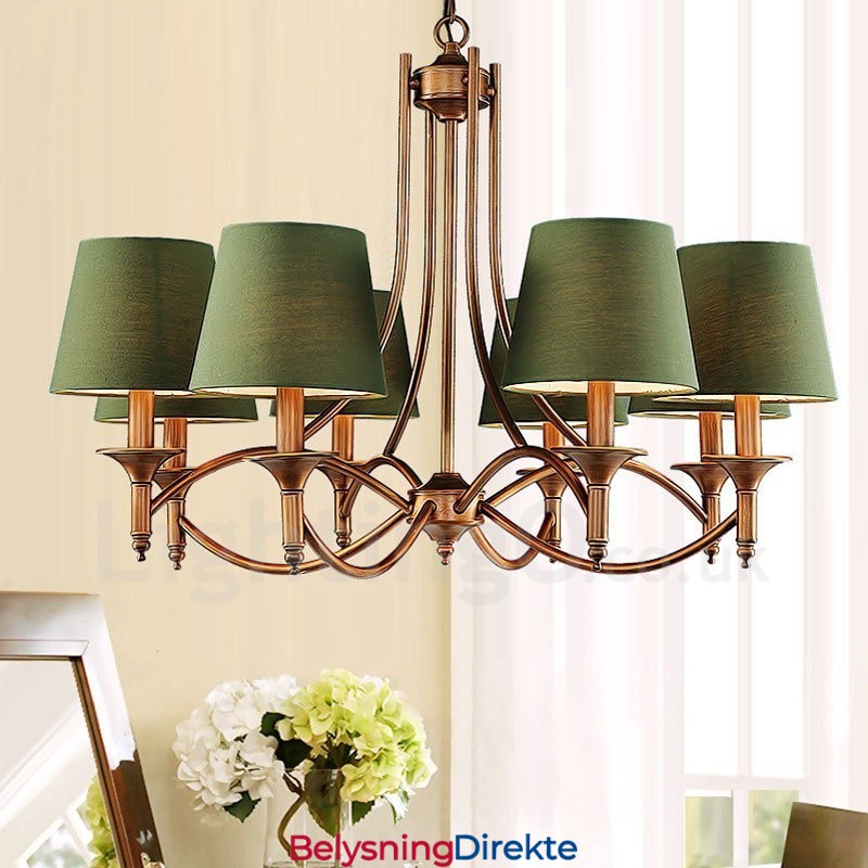 8-Lyss Rustik Lodge Integrert Metalllysekrone