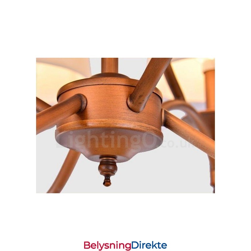 8-Lyss Rustik Lodge Integrert Metalllysekrone