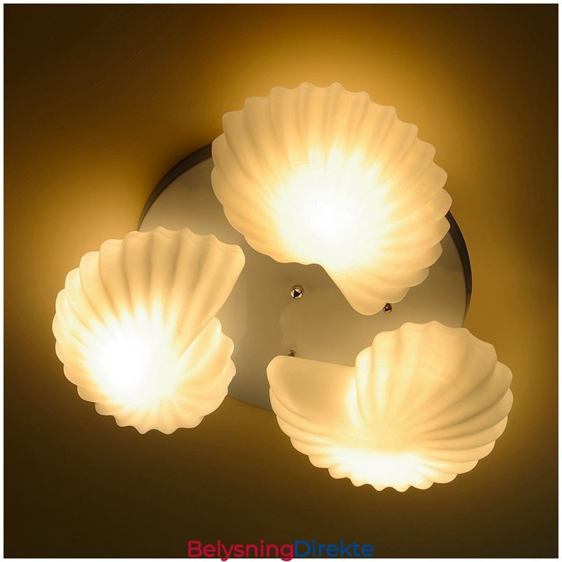 3-Lys Tradisjonell Klassisk Integrert Lysekrone Med Glassskjerm