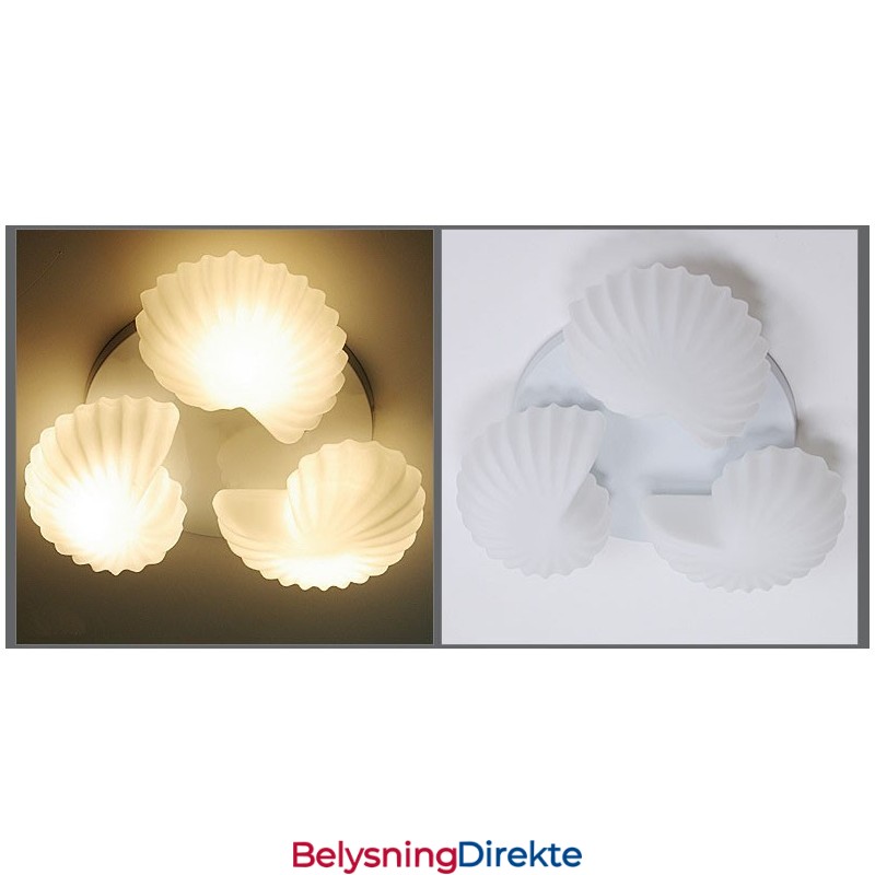 3-Lys Tradisjonell Klassisk Integrert Lysekrone Med Glassskjerm