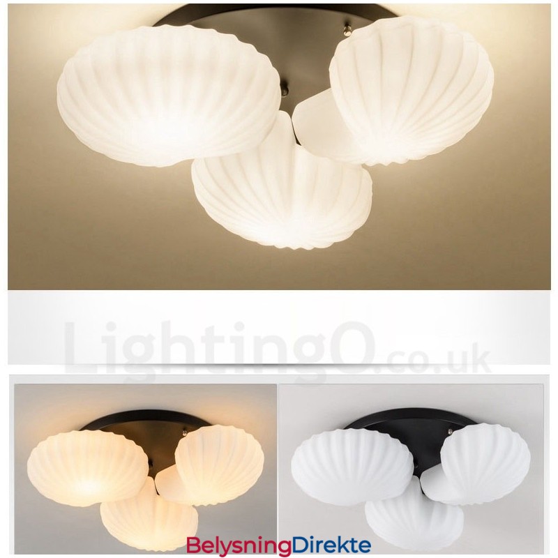 3-Lys Tradisjonell Klassisk Integrert Lysekrone Med Glassskjerm