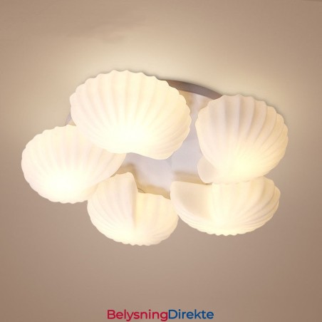 Conch 5-Lys Tradisjonell Klassisk Integrert Lysekrone Med Glassskjerm