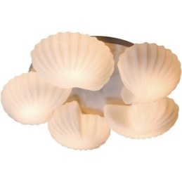 Conch 5-Lys Tradisjonell Klassisk Integrert Lysekrone Med Glassskjerm