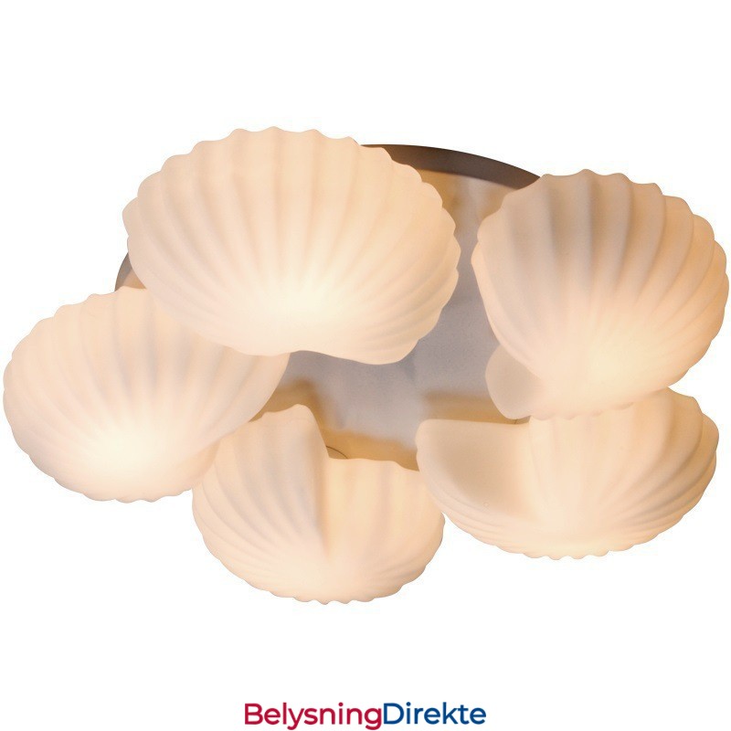 Conch 5-Lys Tradisjonell Klassisk Integrert Lysekrone Med Glassskjerm