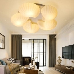 Conch 5-Lys Tradisjonell Klassisk Integrert Lysekrone Med Glassskjerm