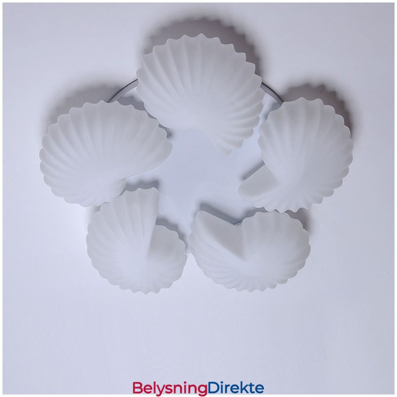 Conch 5-Lys Tradisjonell Klassisk Integrert Lysekrone Med Glassskjerm