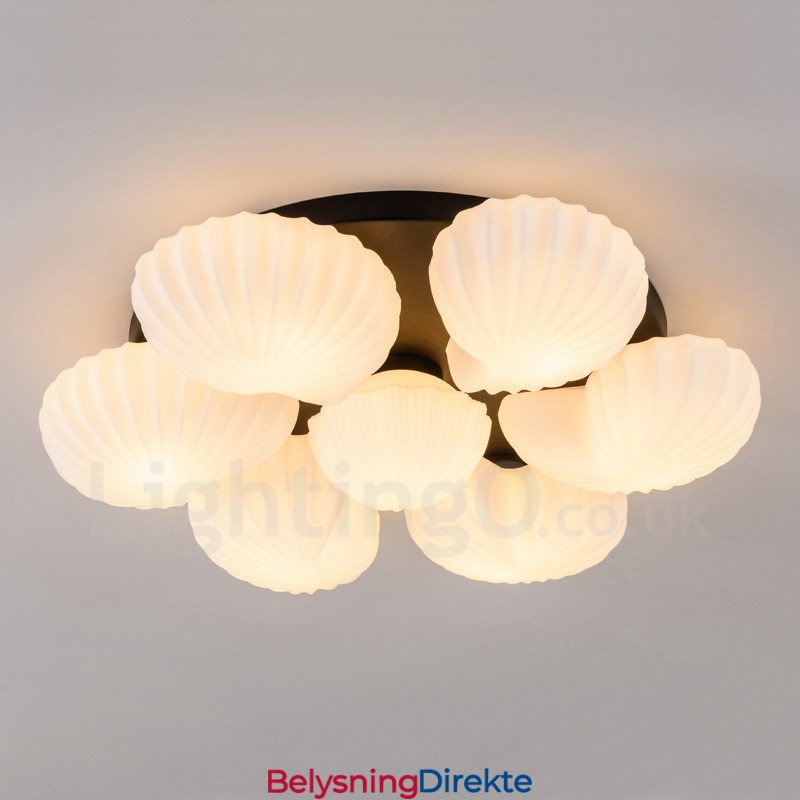 7-Lys Tradisjonell Klassisk Integrert Lysekrone Med Glassskjerm