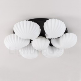 7-Lys Tradisjonell Klassisk Integrert Lysekrone Med Glassskjerm