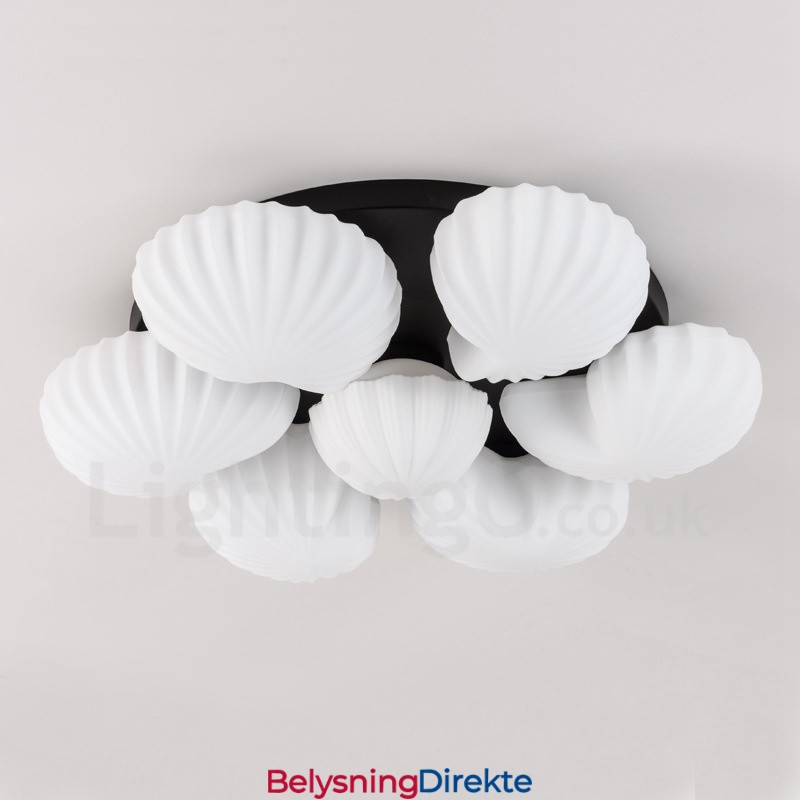 7-Lys Tradisjonell Klassisk Integrert Lysekrone Med Glassskjerm