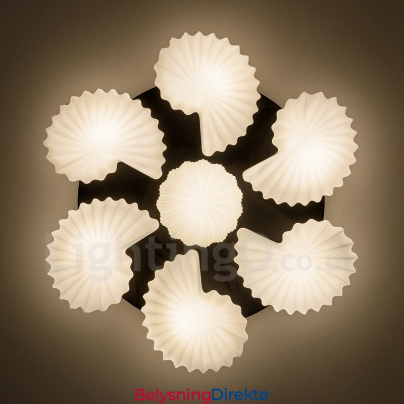 7-Lys Tradisjonell Klassisk Integrert Lysekrone Med Glassskjerm