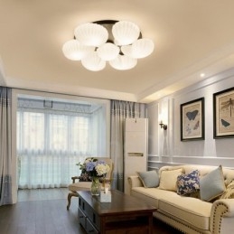 7-Lys Tradisjonell Klassisk Integrert Lysekrone Med Glassskjerm