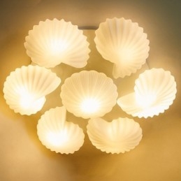 7-Lys Tradisjonell Klassisk Integrert Lysekrone Med Glassskjerm