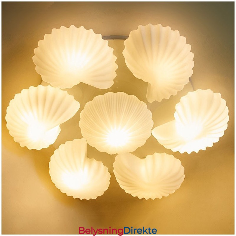 7-Lys Tradisjonell Klassisk Integrert Lysekrone Med Glassskjerm