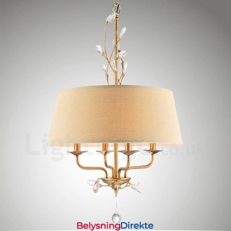 Integrert Metalllysekrone I Rustikk Lodge Med 4 Lys