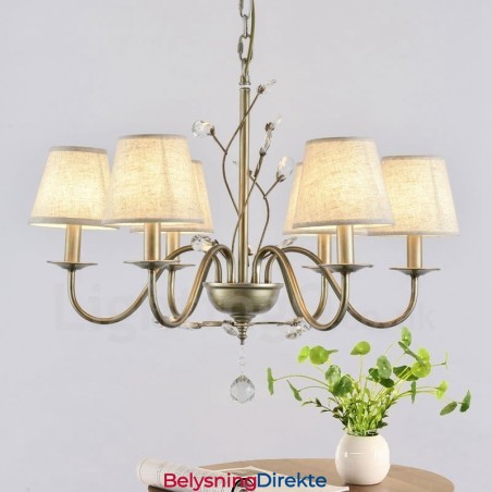 Integrert Metalllysekrone I Rustikk Lodge Med 6 Lys