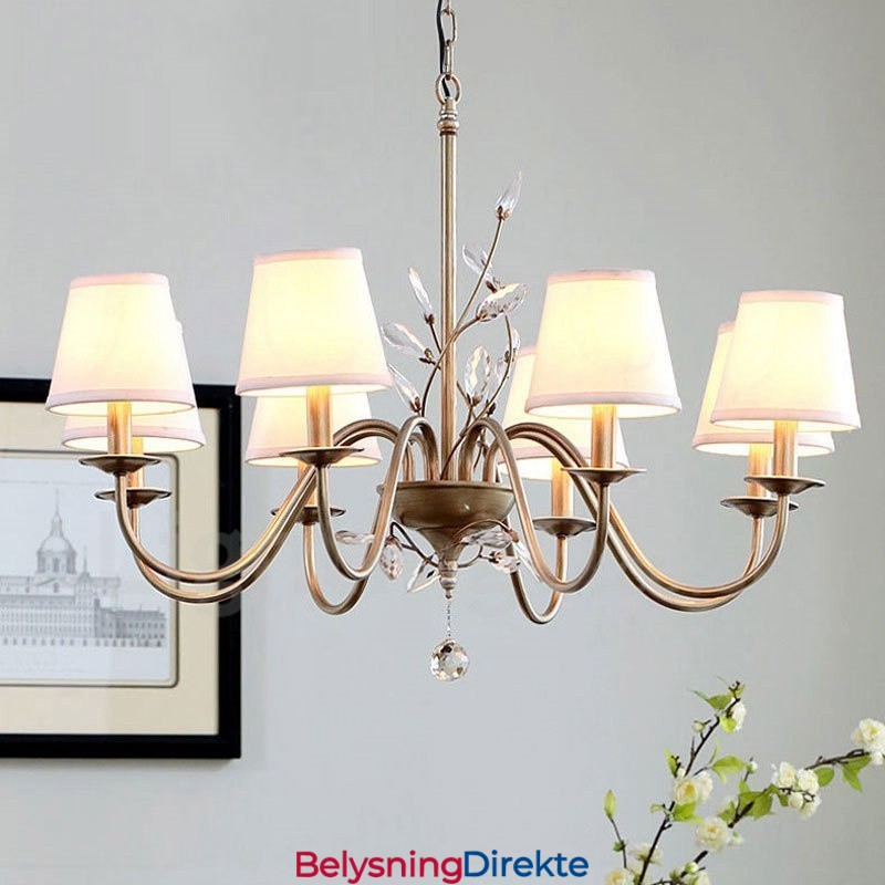 8-Lyss Rustik Lodge Integrert Metalllysekrone