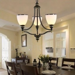 3-Lyss Rustik Lodge Integrert Metalllysekrone