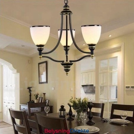 3-Lyss Rustik Lodge Integrert Metalllysekrone