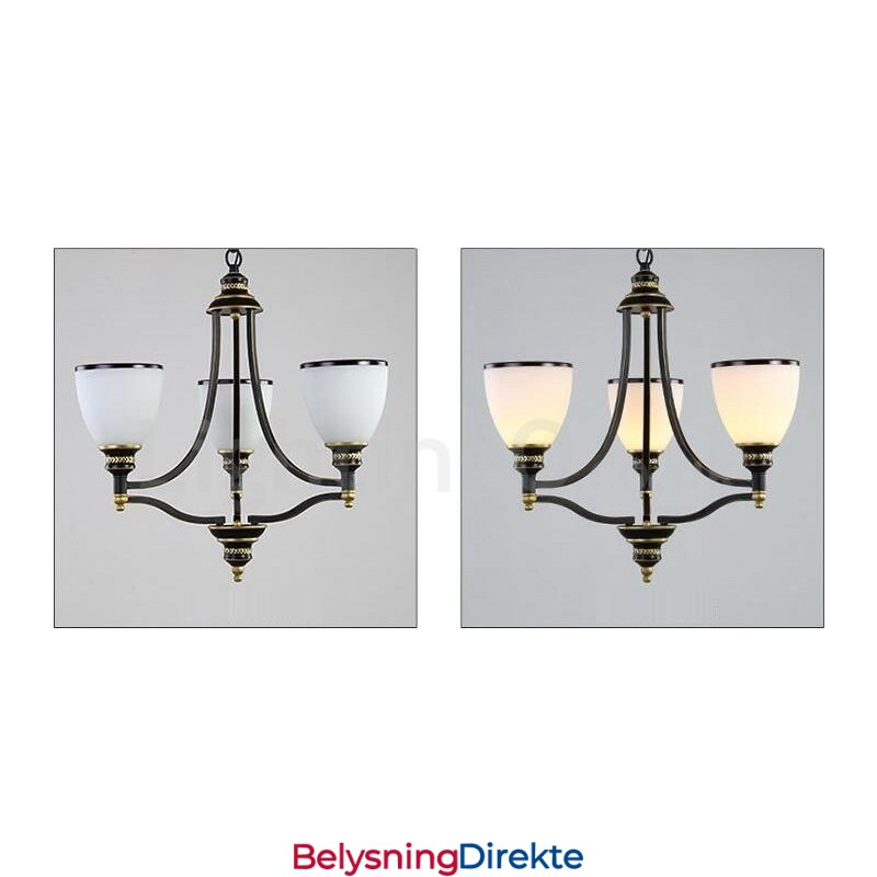 3-Lyss Rustik Lodge Integrert Metalllysekrone